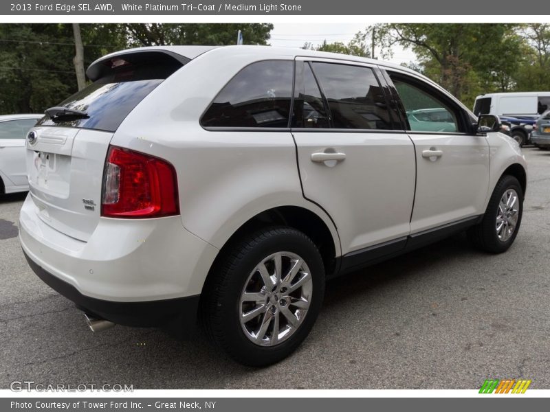 White Platinum Tri-Coat / Medium Light Stone 2013 Ford Edge SEL AWD
