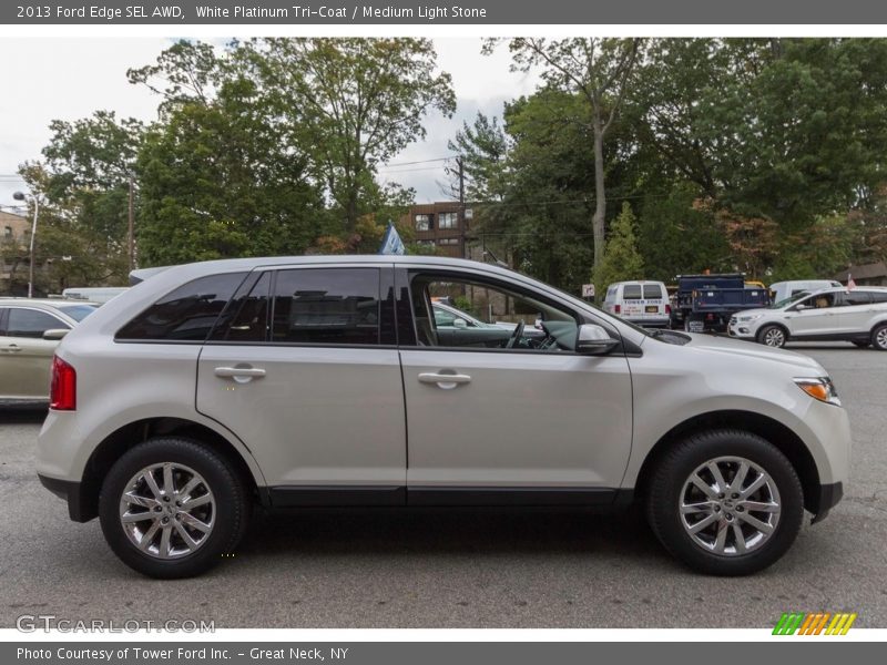 White Platinum Tri-Coat / Medium Light Stone 2013 Ford Edge SEL AWD