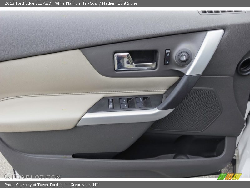 White Platinum Tri-Coat / Medium Light Stone 2013 Ford Edge SEL AWD