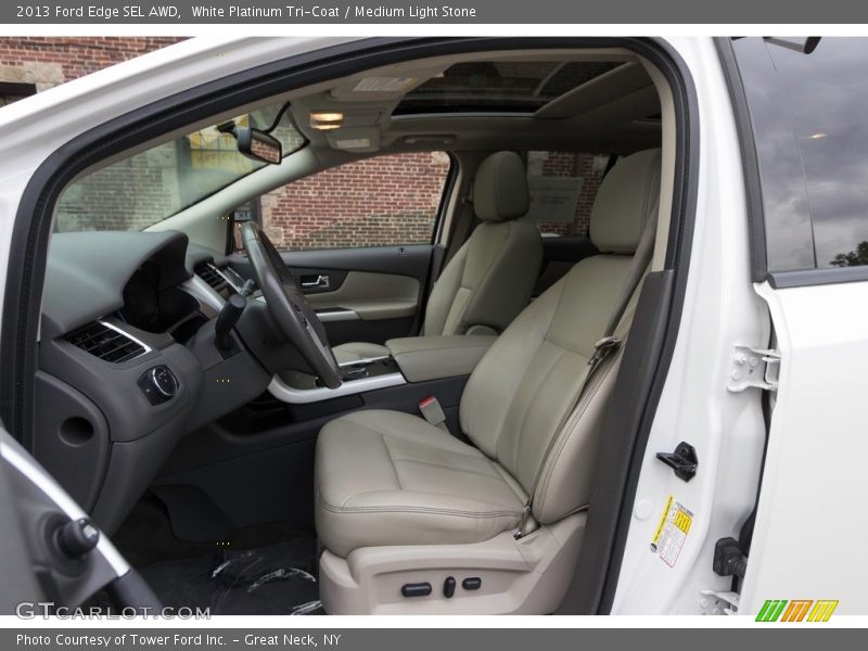 White Platinum Tri-Coat / Medium Light Stone 2013 Ford Edge SEL AWD