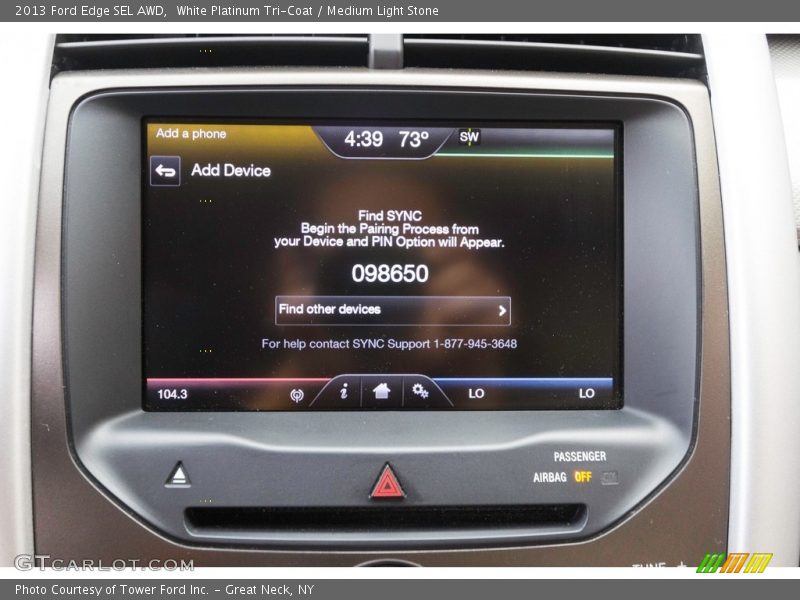 White Platinum Tri-Coat / Medium Light Stone 2013 Ford Edge SEL AWD
