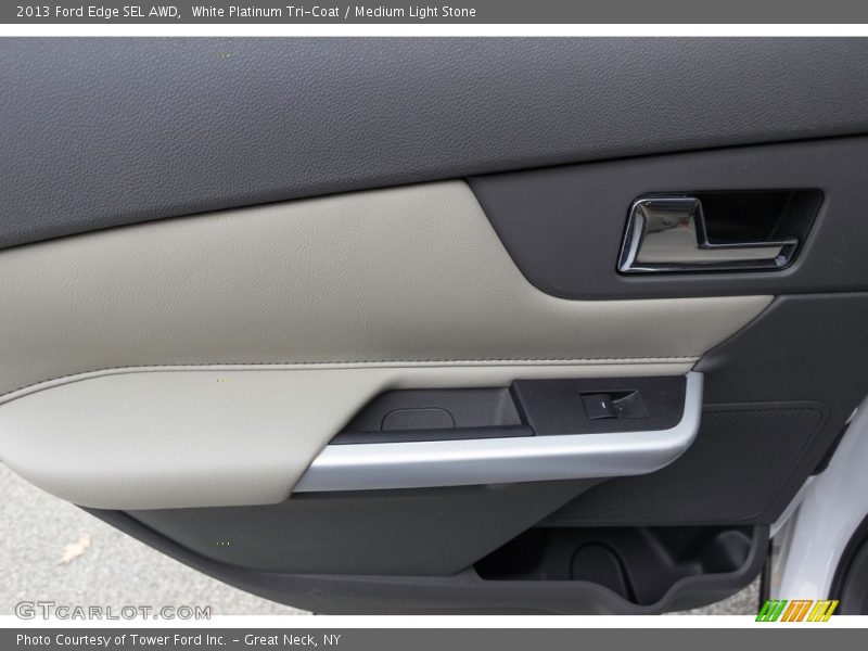 White Platinum Tri-Coat / Medium Light Stone 2013 Ford Edge SEL AWD