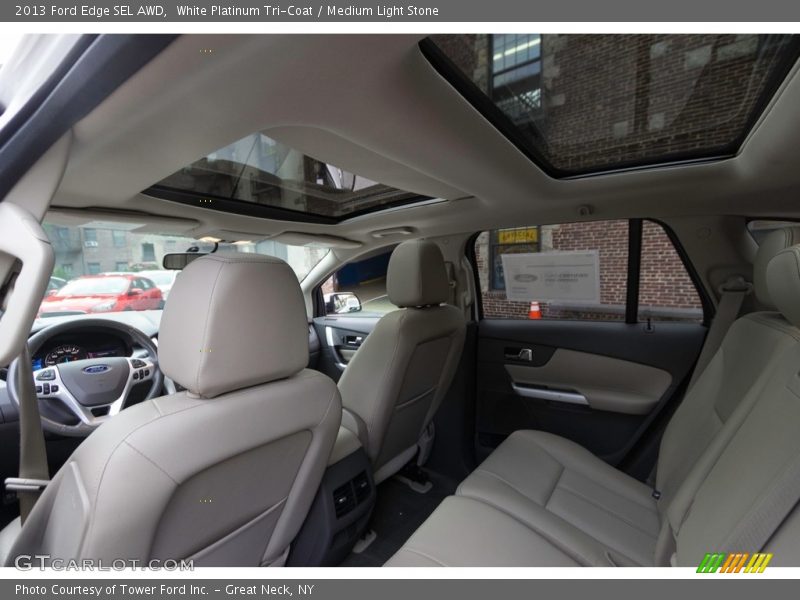 White Platinum Tri-Coat / Medium Light Stone 2013 Ford Edge SEL AWD