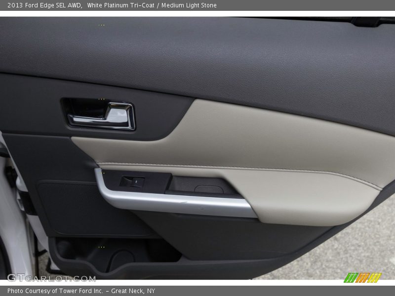 White Platinum Tri-Coat / Medium Light Stone 2013 Ford Edge SEL AWD