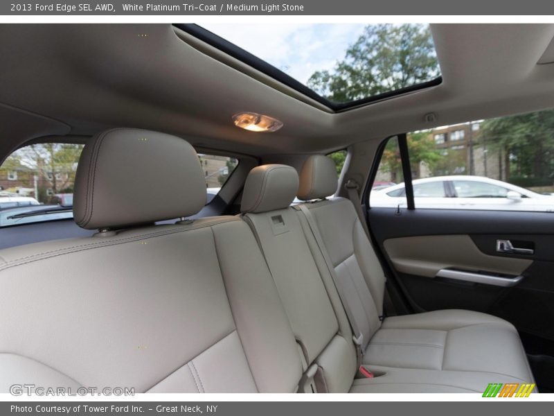 White Platinum Tri-Coat / Medium Light Stone 2013 Ford Edge SEL AWD
