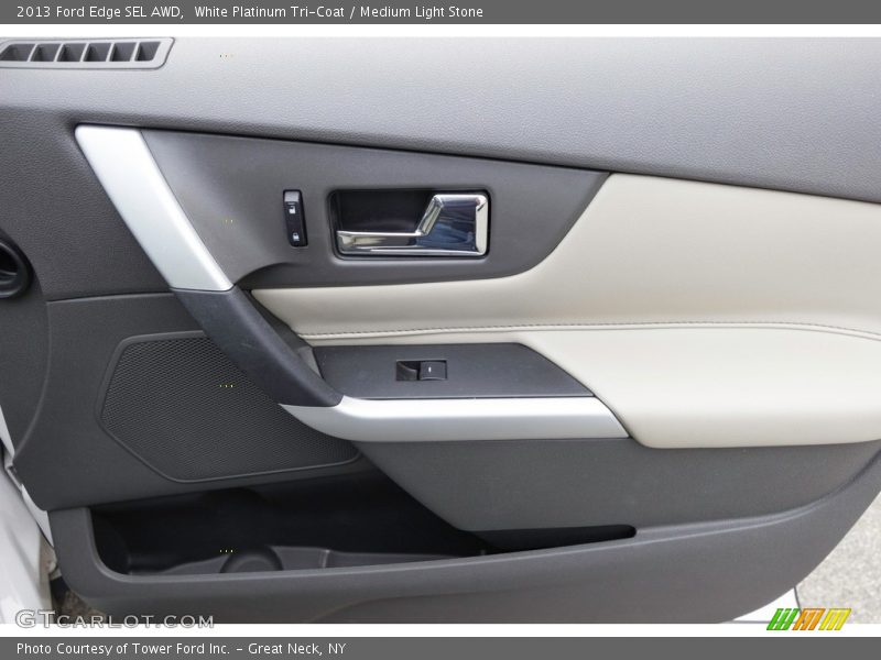 White Platinum Tri-Coat / Medium Light Stone 2013 Ford Edge SEL AWD