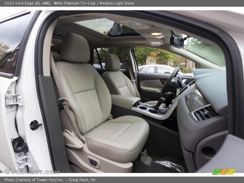 White Platinum Tri-Coat / Medium Light Stone 2013 Ford Edge SEL AWD