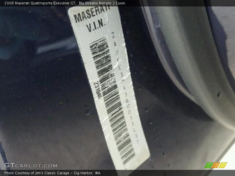 Blu Oceano Metallic / Cuoio 2008 Maserati Quattroporte Executive GT