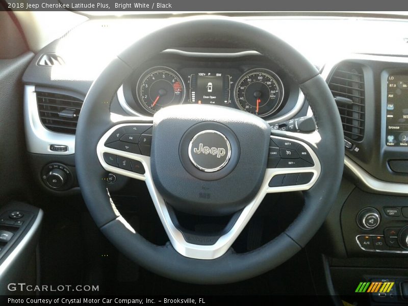 Bright White / Black 2018 Jeep Cherokee Latitude Plus