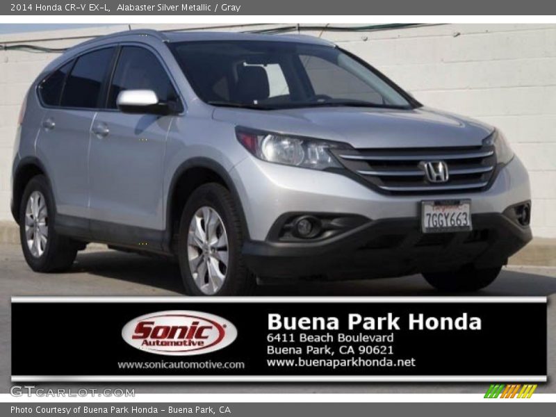 Alabaster Silver Metallic / Gray 2014 Honda CR-V EX-L