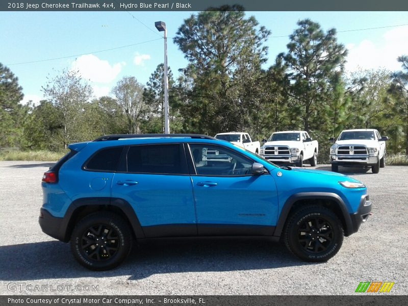 Hydro Blue Pearl / Black 2018 Jeep Cherokee Trailhawk 4x4