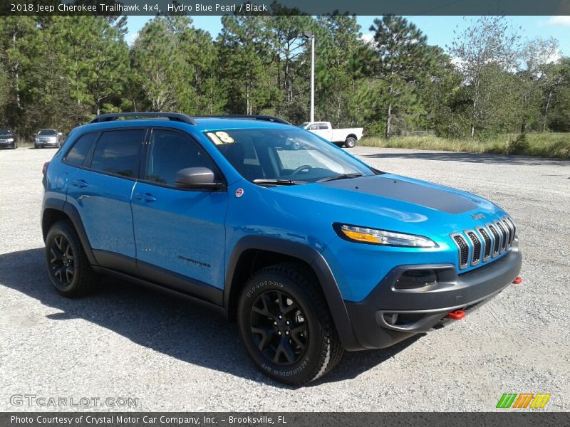 Hydro Blue Pearl / Black 2018 Jeep Cherokee Trailhawk 4x4