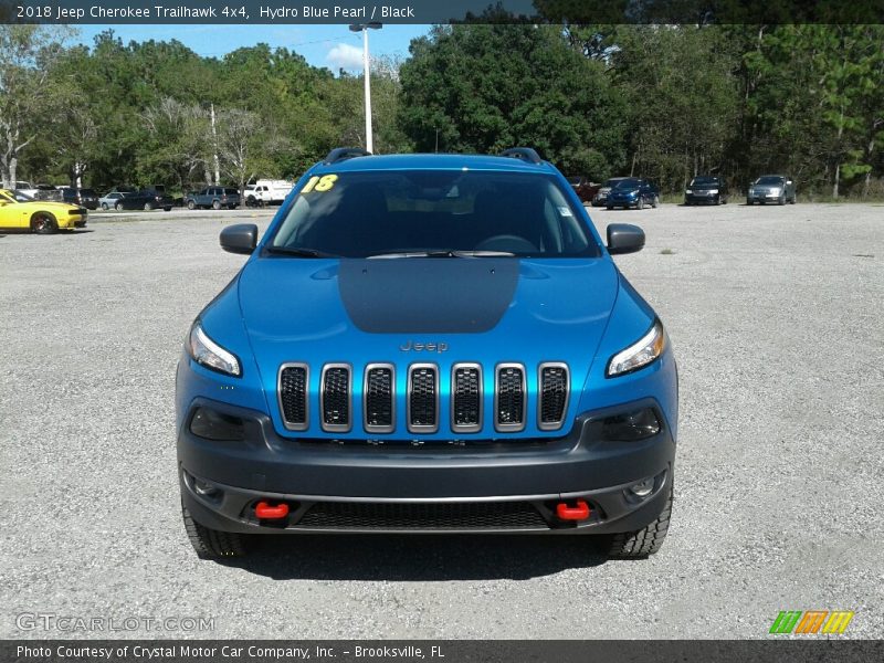 Hydro Blue Pearl / Black 2018 Jeep Cherokee Trailhawk 4x4