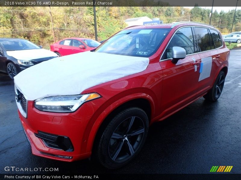 Passion Red / Charcoal 2018 Volvo XC90 T6 AWD R-Design