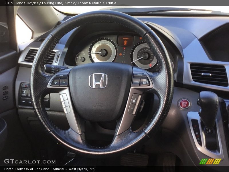 Smoky Topaz Metallic / Truffle 2015 Honda Odyssey Touring Elite