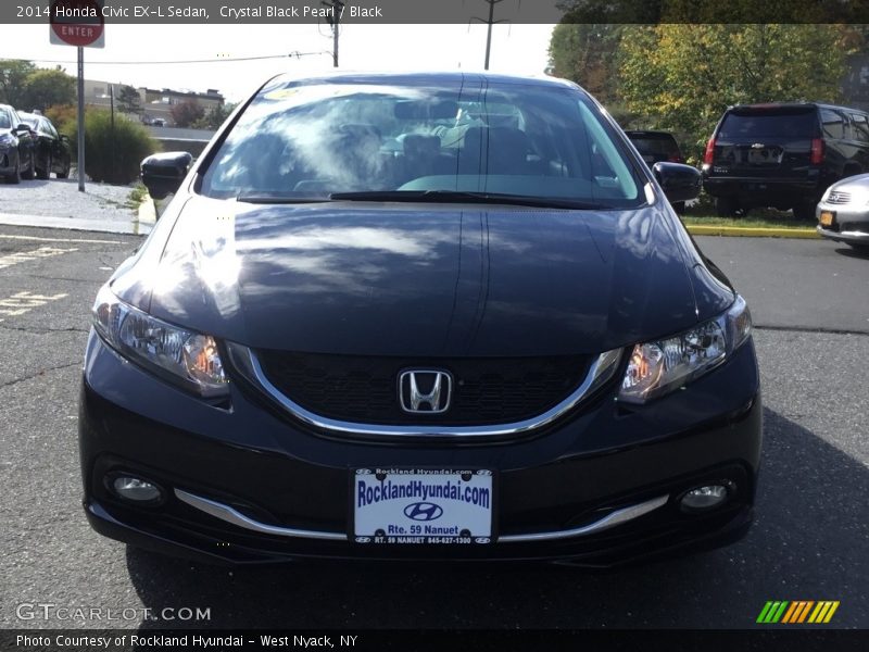 Crystal Black Pearl / Black 2014 Honda Civic EX-L Sedan