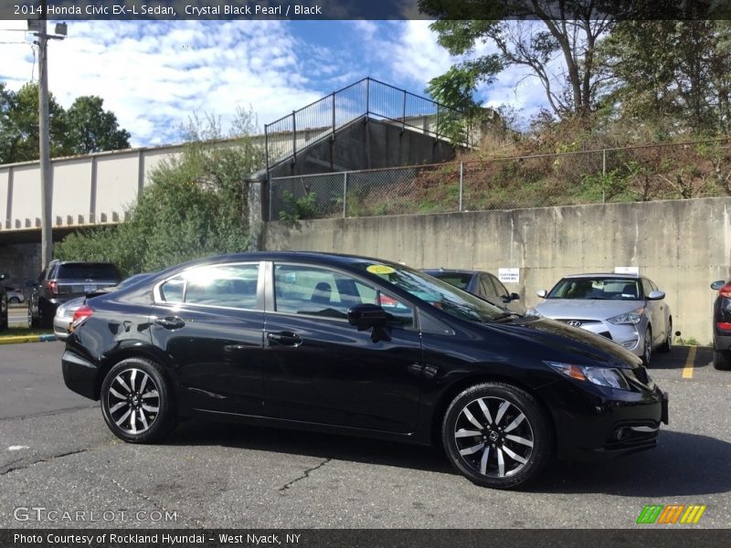 Crystal Black Pearl / Black 2014 Honda Civic EX-L Sedan
