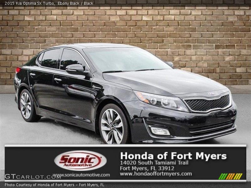 Ebony Black / Black 2015 Kia Optima SX Turbo