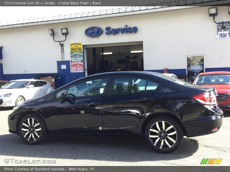 Crystal Black Pearl / Black 2014 Honda Civic EX-L Sedan