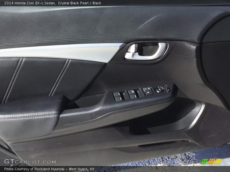 Crystal Black Pearl / Black 2014 Honda Civic EX-L Sedan