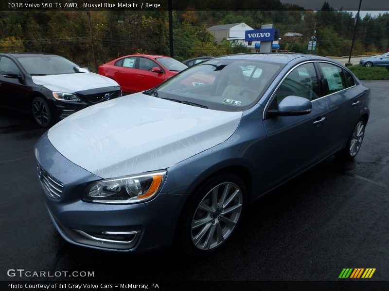 Mussel Blue Metallic / Beige 2018 Volvo S60 T5 AWD