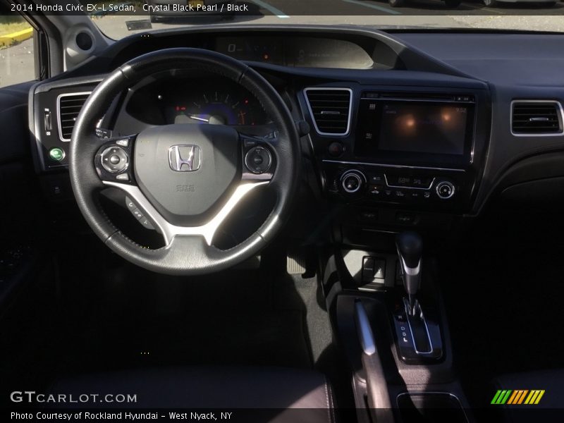 Crystal Black Pearl / Black 2014 Honda Civic EX-L Sedan