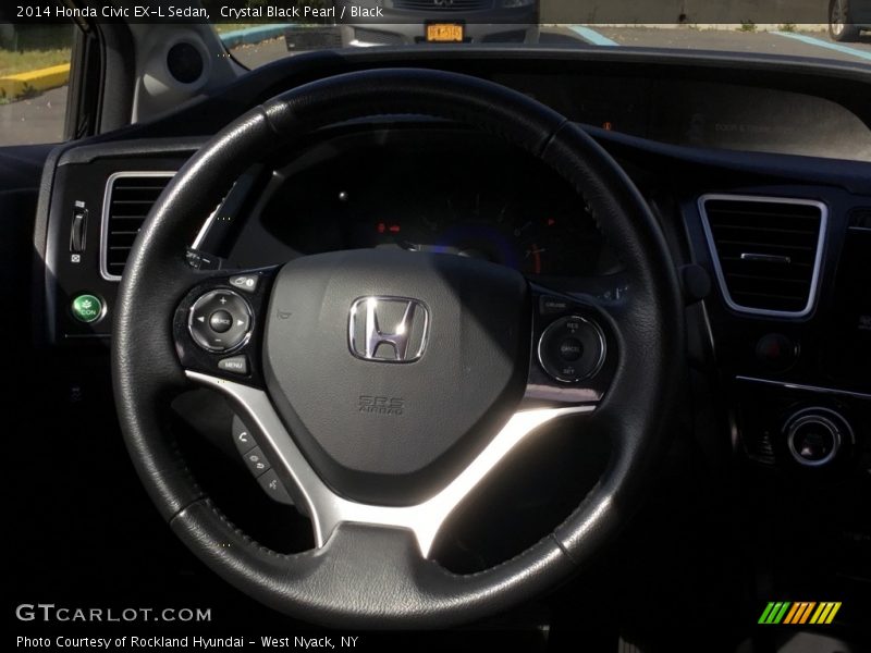 Crystal Black Pearl / Black 2014 Honda Civic EX-L Sedan