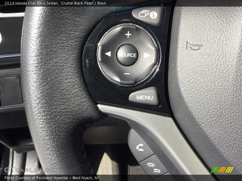 Crystal Black Pearl / Black 2014 Honda Civic EX-L Sedan