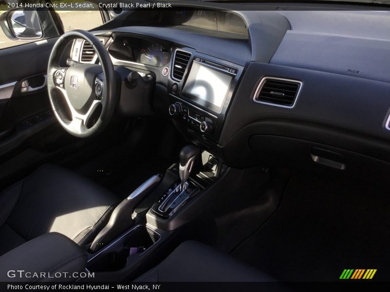Crystal Black Pearl / Black 2014 Honda Civic EX-L Sedan