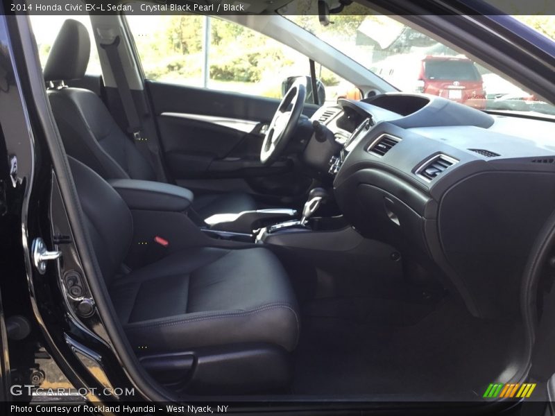 Crystal Black Pearl / Black 2014 Honda Civic EX-L Sedan