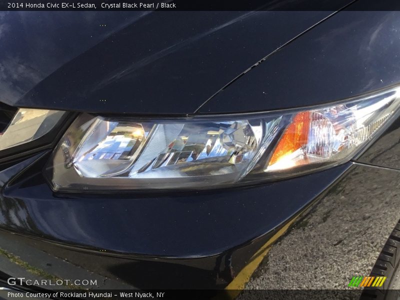 Crystal Black Pearl / Black 2014 Honda Civic EX-L Sedan