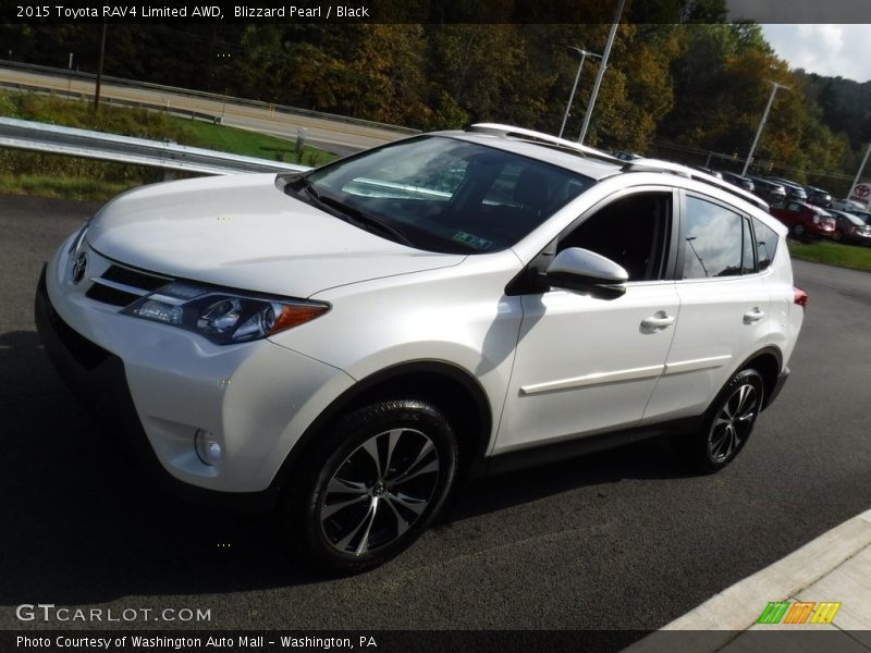 Blizzard Pearl / Black 2015 Toyota RAV4 Limited AWD