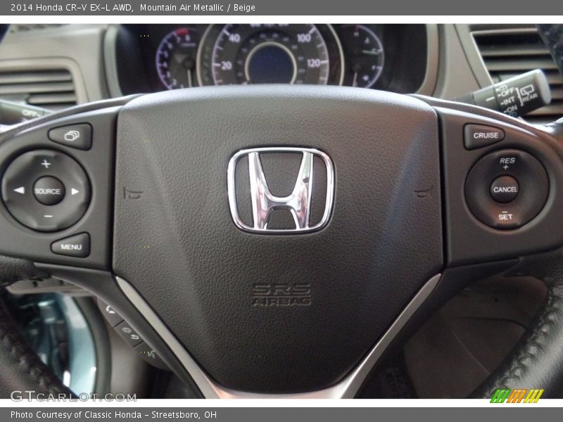Mountain Air Metallic / Beige 2014 Honda CR-V EX-L AWD
