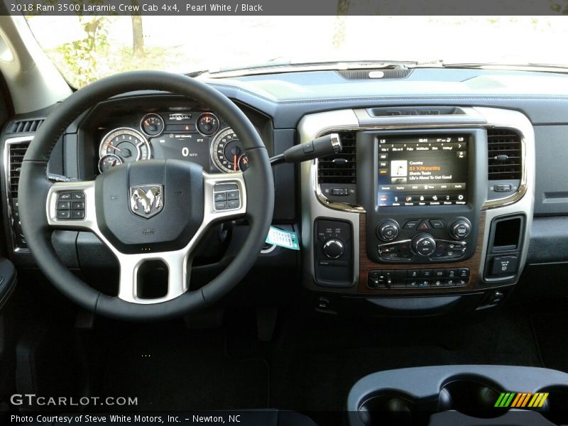 Pearl White / Black 2018 Ram 3500 Laramie Crew Cab 4x4