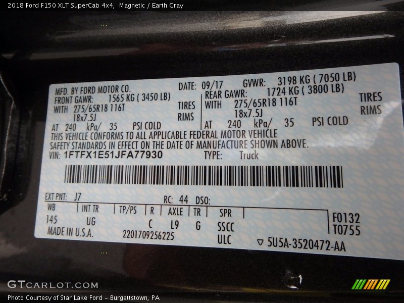 Magnetic / Earth Gray 2018 Ford F150 XLT SuperCab 4x4