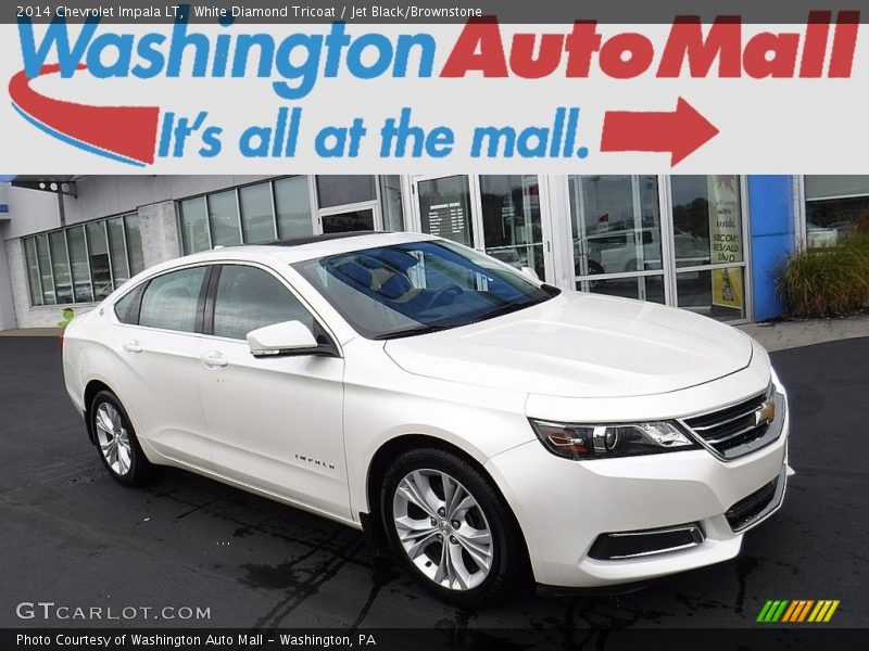White Diamond Tricoat / Jet Black/Brownstone 2014 Chevrolet Impala LT