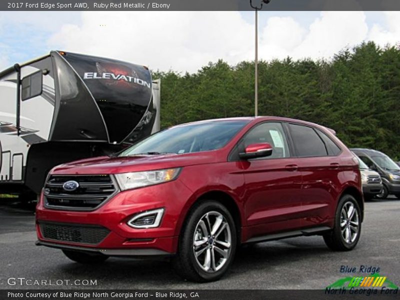 Ruby Red Metallic / Ebony 2017 Ford Edge Sport AWD