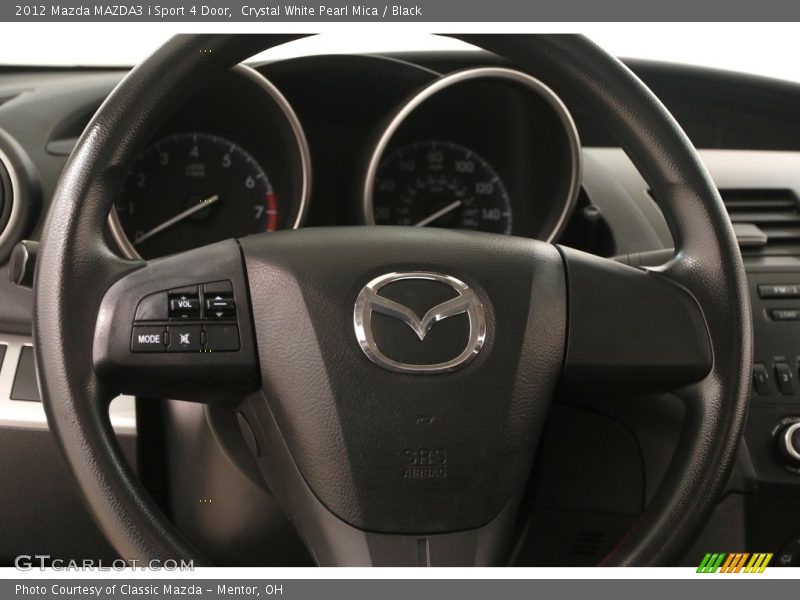 Crystal White Pearl Mica / Black 2012 Mazda MAZDA3 i Sport 4 Door
