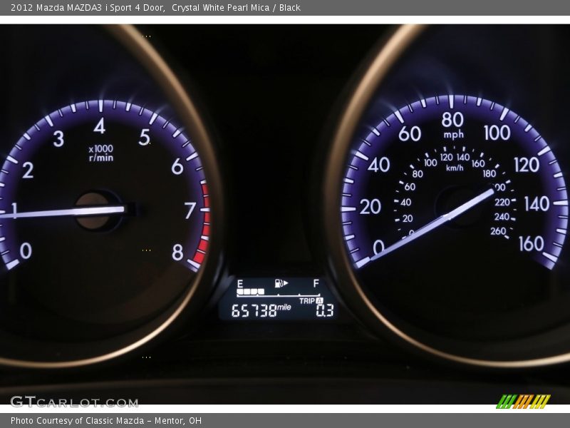 Crystal White Pearl Mica / Black 2012 Mazda MAZDA3 i Sport 4 Door