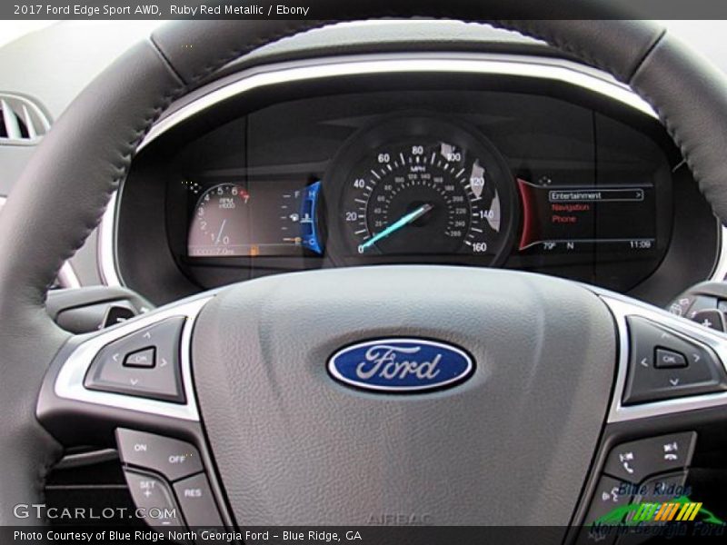 Ruby Red Metallic / Ebony 2017 Ford Edge Sport AWD
