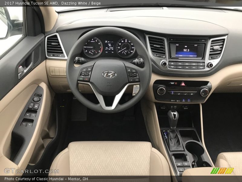 Dazzling White / Beige 2017 Hyundai Tucson SE AWD