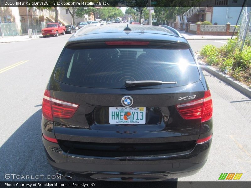 Black Sapphire Metallic / Black 2016 BMW X3 xDrive28i