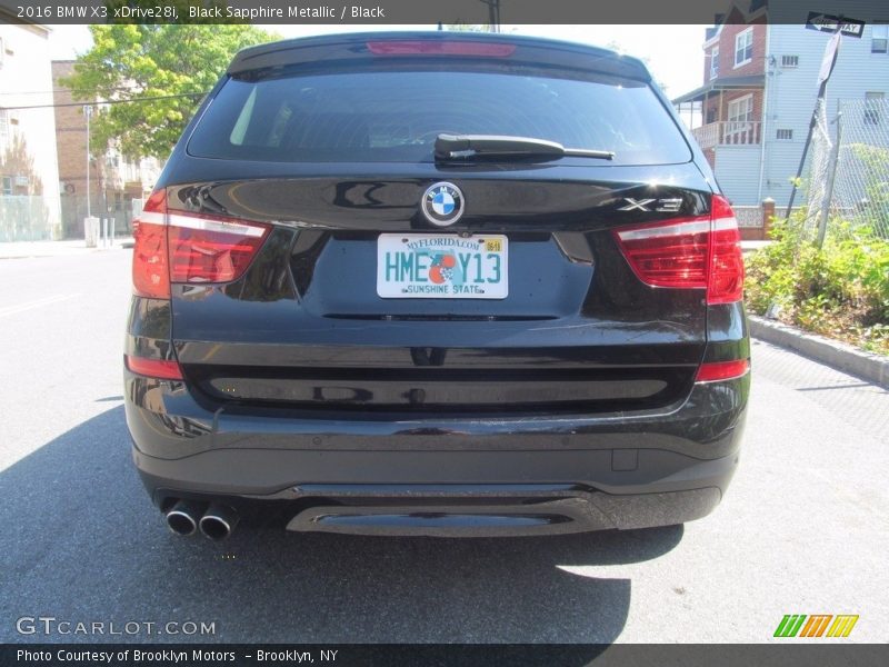 Black Sapphire Metallic / Black 2016 BMW X3 xDrive28i