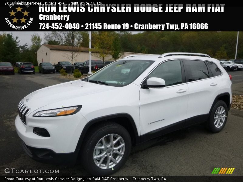 Bright White / Black 2018 Jeep Cherokee Latitude 4x4