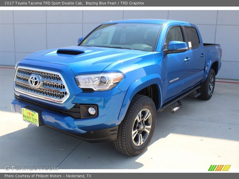 Blazing Blue Pearl / TRD Graphite 2017 Toyota Tacoma TRD Sport Double Cab