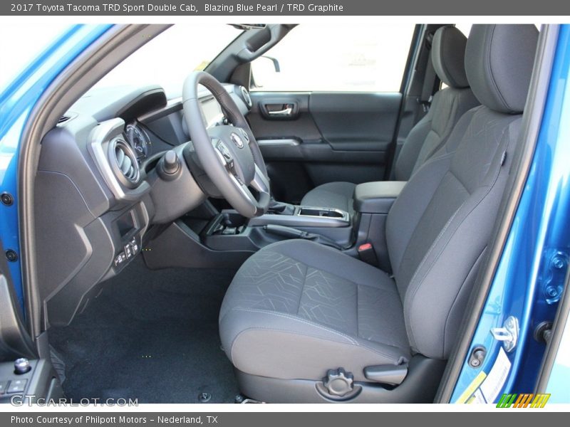Blazing Blue Pearl / TRD Graphite 2017 Toyota Tacoma TRD Sport Double Cab