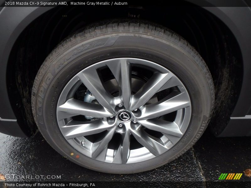 Machine Gray Metallic / Auburn 2018 Mazda CX-9 Signature AWD