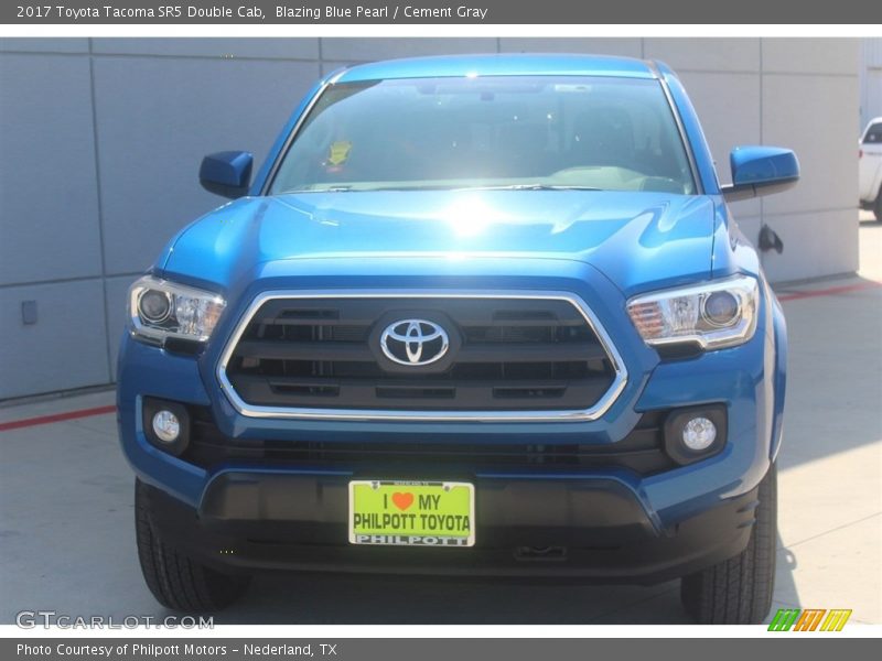 Blazing Blue Pearl / Cement Gray 2017 Toyota Tacoma SR5 Double Cab
