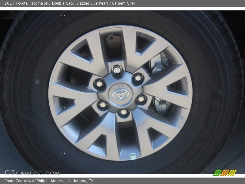Blazing Blue Pearl / Cement Gray 2017 Toyota Tacoma SR5 Double Cab