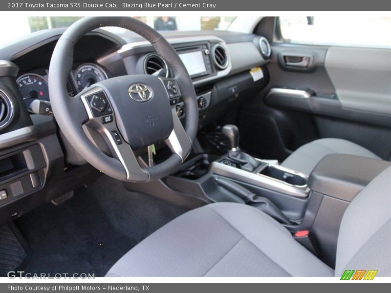 Blazing Blue Pearl / Cement Gray 2017 Toyota Tacoma SR5 Double Cab